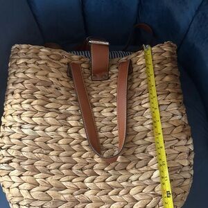 Brown Woven Tote Bag
